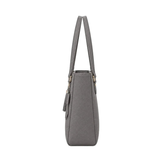 LUXPAC Grey Bow Accent Tote Bag – Elegant Tassel Front Handbag