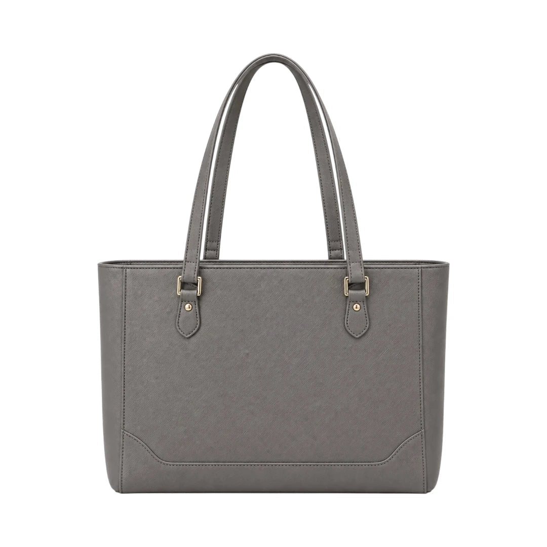 LUXPAC Grey Bow Accent Tote Bag – Elegant Tassel Front Handbag